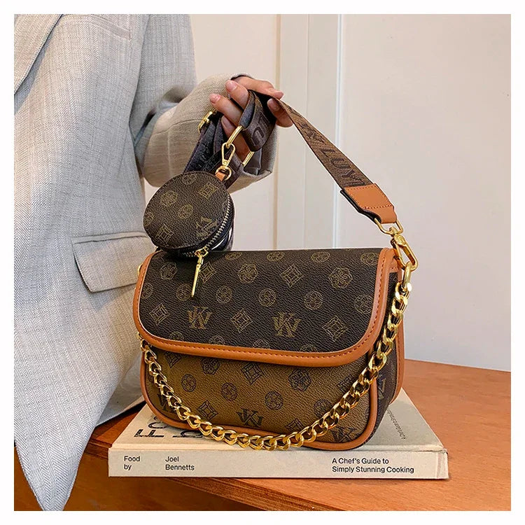 Designer Women's Leather Handbag - Elegant Crossbody Shoulder Messenger Bag Luxury Brand Tote Purse Stylish Ladies