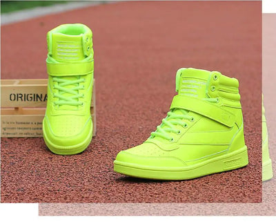 2023 Autumn Designer Wedges White Platform Sneakers Women Shoes Leather Black High Top Sneakers Hidden Increasing Basket Femme