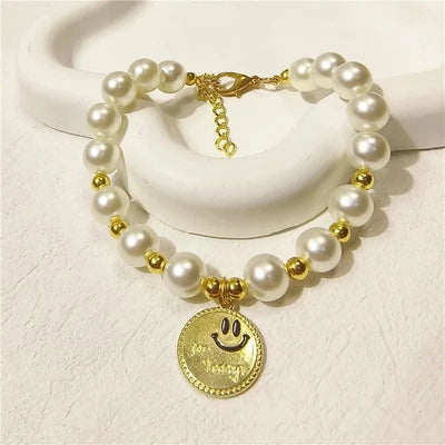 Pet Collar Adjustable Pearl Cat Collars Cute Rose Flower Kitten Puppy Necklace Pet Product Cat Dog Accessories