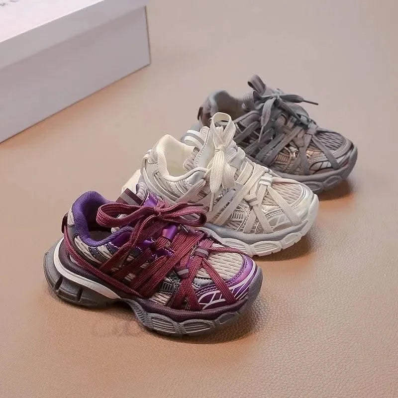 Children's sports shoes 2025 new style for boys and girls, mesh breathable dad shoes, soft soled non slip running shoes