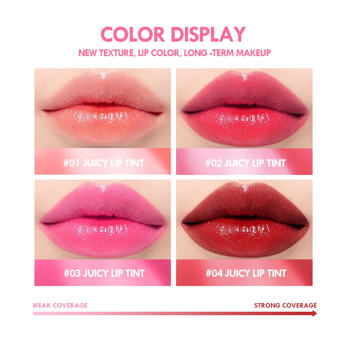 Girlish & Juicy Color Lip Tint with Moisture Essence, Long-Lasting Moisture & High Shine Plump and Pout Lip Plumper for Women