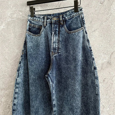 Women's pants 2025 autumn new high waisted slim women's jeans pure cotton straight leg pants  Wide leg pants curved knife jeans