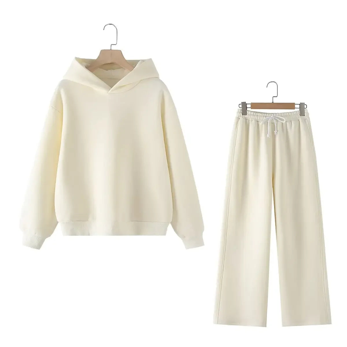 Tracksuits Set Woman 2024 Winter Cotton Solid Women's Suits Wide Baggy Pants Sportswear Women Sweater 2 Piece Set Women Outfits