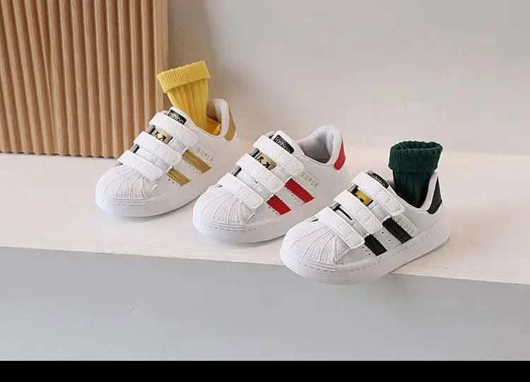 Children's Sports Shoes Spring and Fall Four Seasons Models Boys and Girls Casual Board Shoes Shell Head Small White Shoes