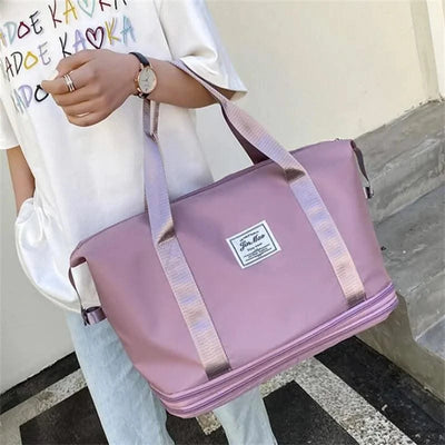 Travel Bag Women Shoulder Bag Quality Casual Handbag Double Zipper Expansion