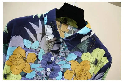 Spring Autumn Cotton Linen Casual Fashion Floral Print Shirt Ladies Loose All-match Sweet Blouse Femme Comfortable Top Women
