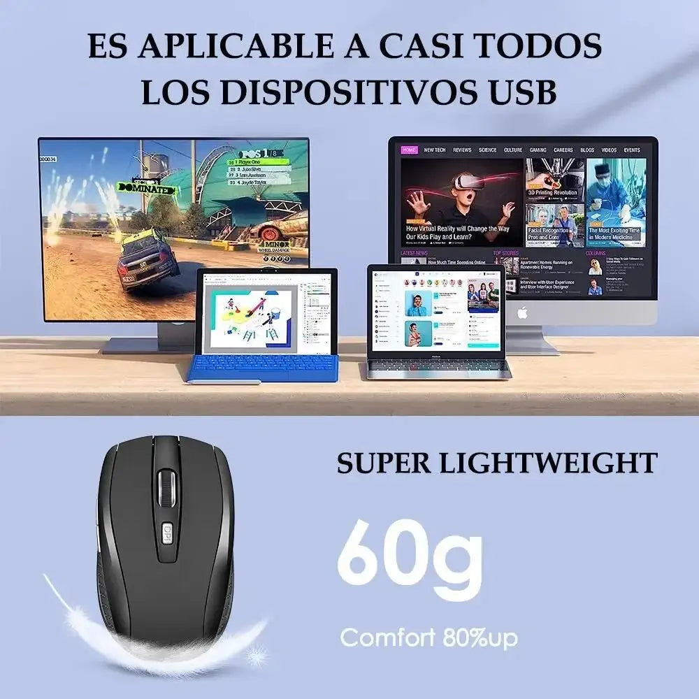 Wireless Mouse Ergonomics Mouse 2.4GHz USB Portable Mobile Optical Office Mouse Adjustable 1600DPI Levels For PC Laptop Computer