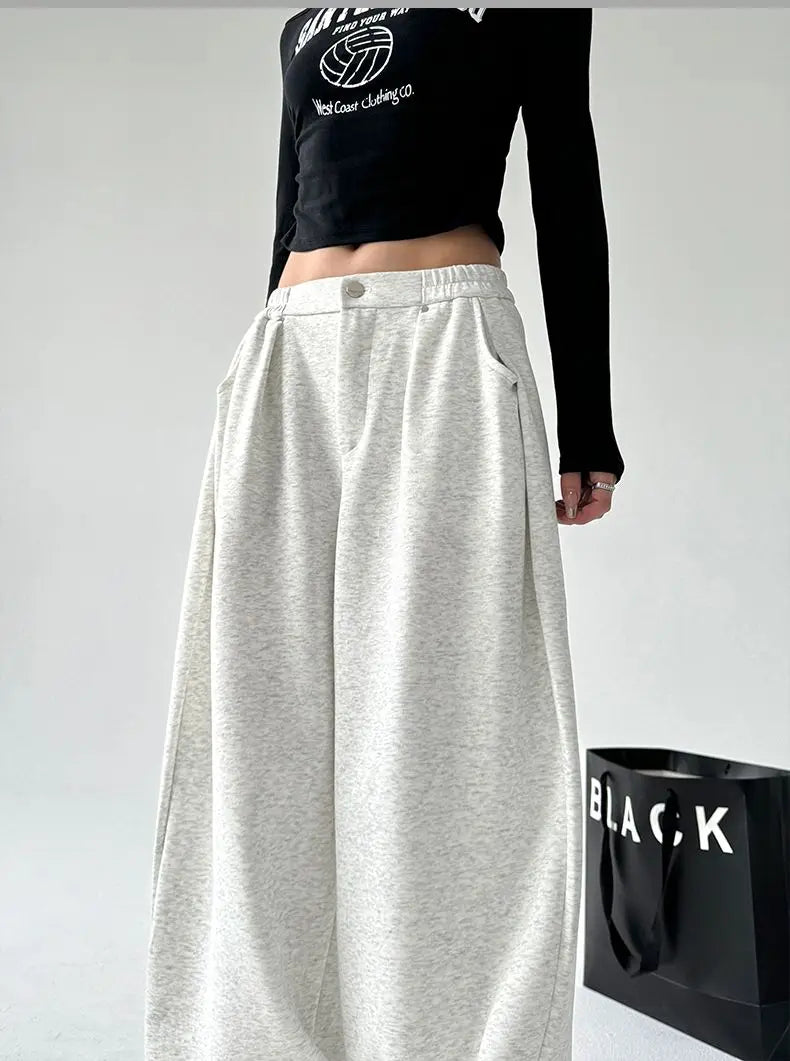 Wide Leg Pants Women's Autumn and Winter New Loose Sports Casual Pants