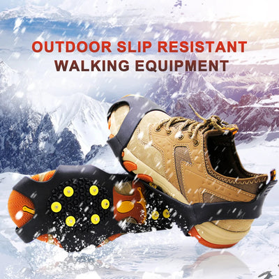 10 Teeth Climbing Crampons Anti-Slip Mountaineering Cleats Unisex Bundled Crampons Walking Hiking Accessories