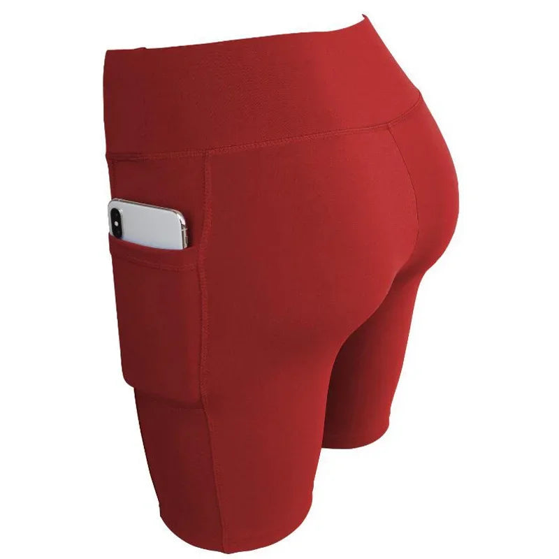 Yoga Shorts for Women Summer Fitness Shorts Biker Workout Running Sports Shorts Quick Drying Sportwear with Pocket Breathable