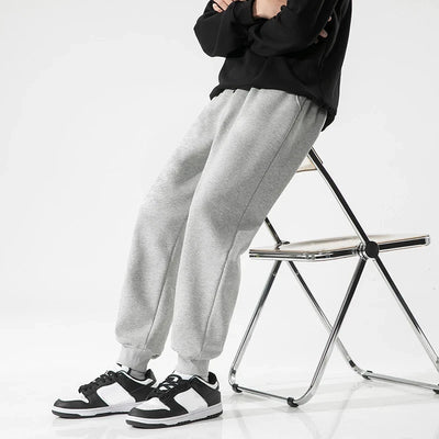 Men's Athletic Trainning Joggers Casual Loose Fit Sweatpants Spring Fall Fleece Lined Pants Elastic Waist Drawstring Trousers