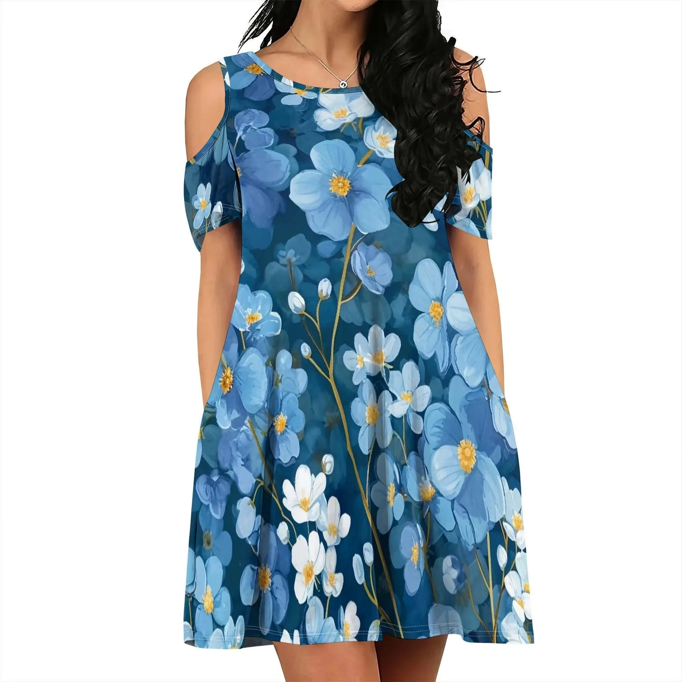 Light Blue Casual Dress for Spring Picnic & Garden Party