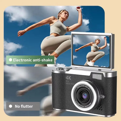 High-Definition HD Digital Camera 4K 48MP 8X Digital Zoom Video Camcorder CCD with Hanging Straps Flip Screen