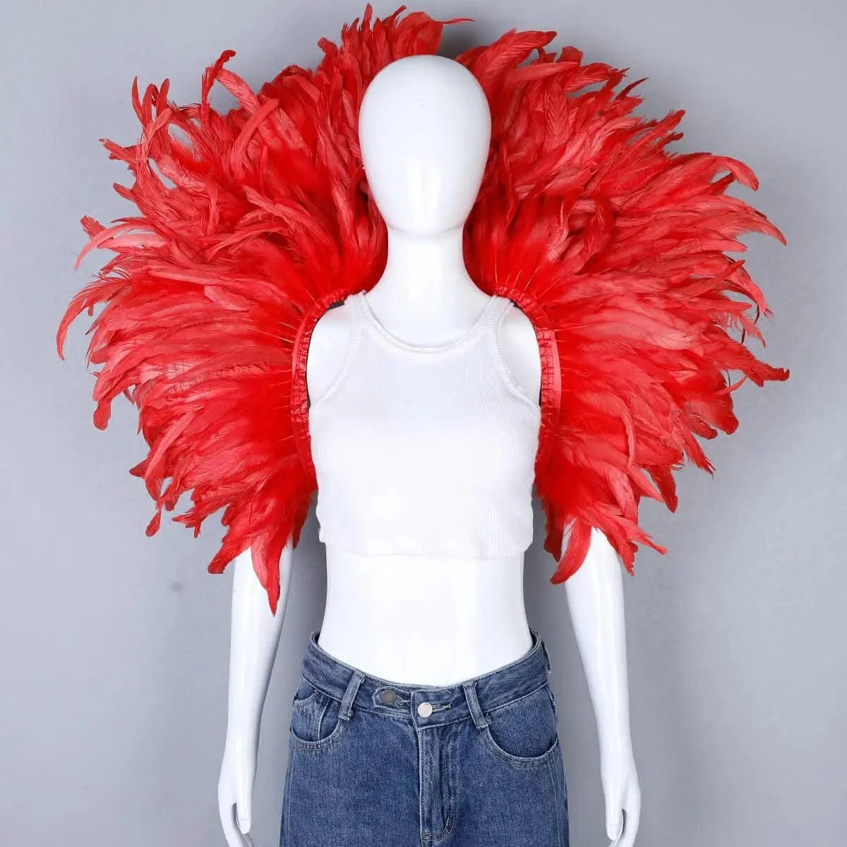 Designer Feather Scarf  (Punk, Halloween, Carnival, Masked Ball Party )Accessory