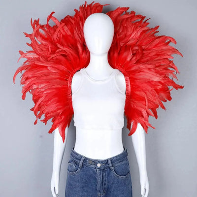 Designer Feather Scarf  (Punk, Halloween, Carnival, Masked Ball Party )Accessory