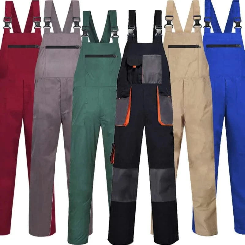 Bib Overalls Men Work Clothing Plus Size Protective Coveralls Strap Jumpsuits Multi Pockets Uniform Sleeveless Worker Pants 5xl