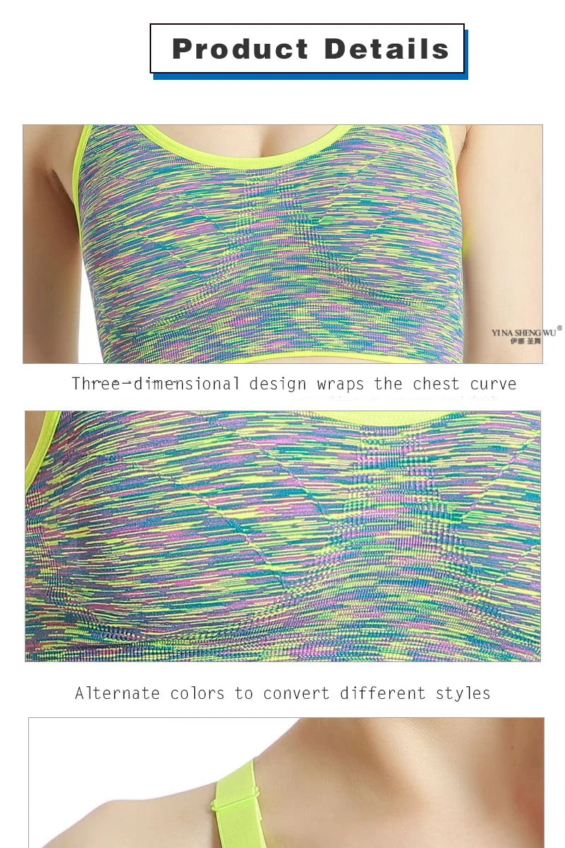 Women Sports Yoga Bra Breathable Quick Dry Top Shockproof Cross Back Push Up Fitness Active Bra Gym Running Bra Sportwear