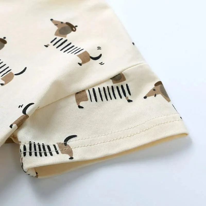 Summer Kids Clothes Boys Outfit Set Cartoon Print Cotton Short Sleeve Tops Shorts 2 Pcs Fashion Children Clothing 1-3 Years