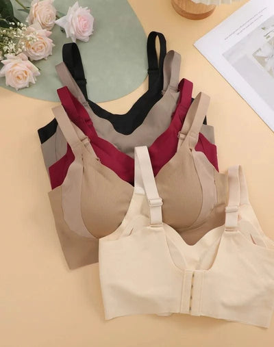 Plus Size Women Seamless Bras Sexy V Waist Brassiere Padded Wireless Soft Sleepwear Female Solid Breathable Underwear Lingerie