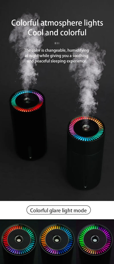 Humidifier Diffuser For Car Small 260ml Air Humidification Led Light Aromatherapy Machine Home Bedroom Big Spray
