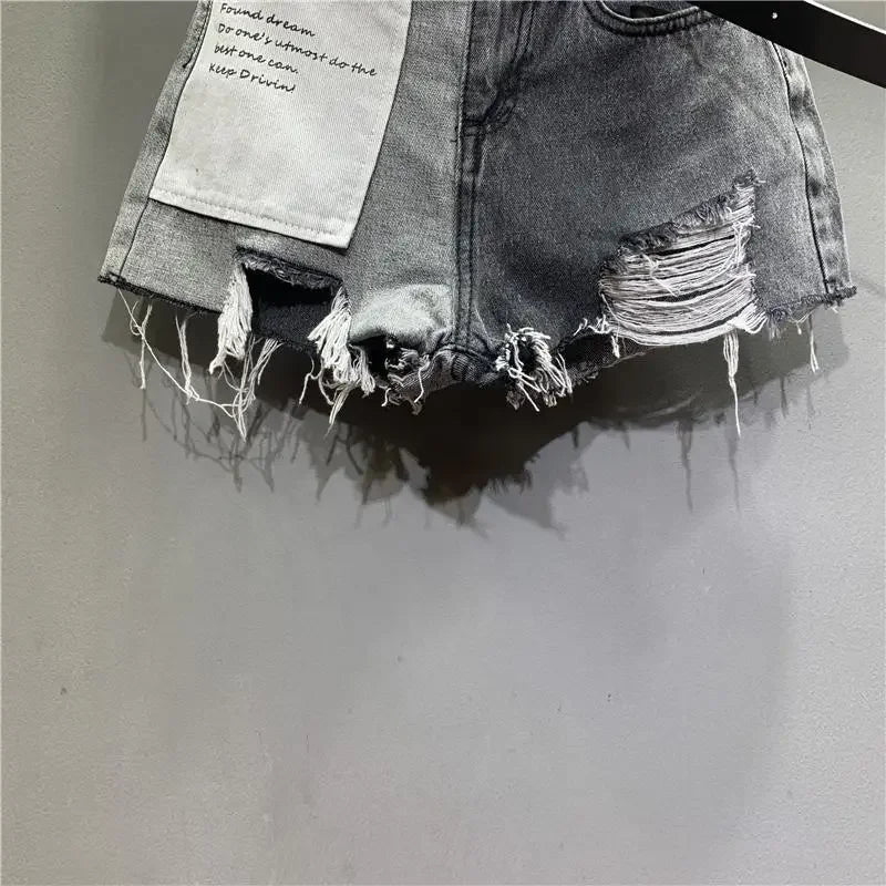 Women's Shorts Jeans Graphic Short Pants For Woman To Wear Ripped Denim Wide Sexy Summer Classic Offer Stylish Elasticty