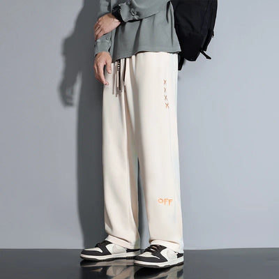 Contemporary Men's Fashion Trousers Loose Silhouette Trendy Drawstring Detail Suited for a Variety of Occasions Comfort