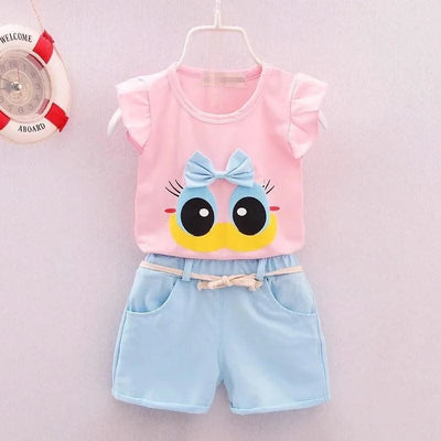 Children's Girls Clothes Summer New Baby Girl 1 2 3 4 Year Fashion Cute Vest Shorts 2Pcs/Sets Infant Outfits Kids Tracksuits