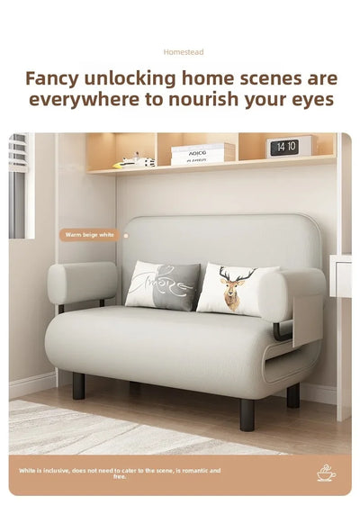 Sofa bed folding dual-purpose small apartment living room Internet celebrity telescopic bed single balcony