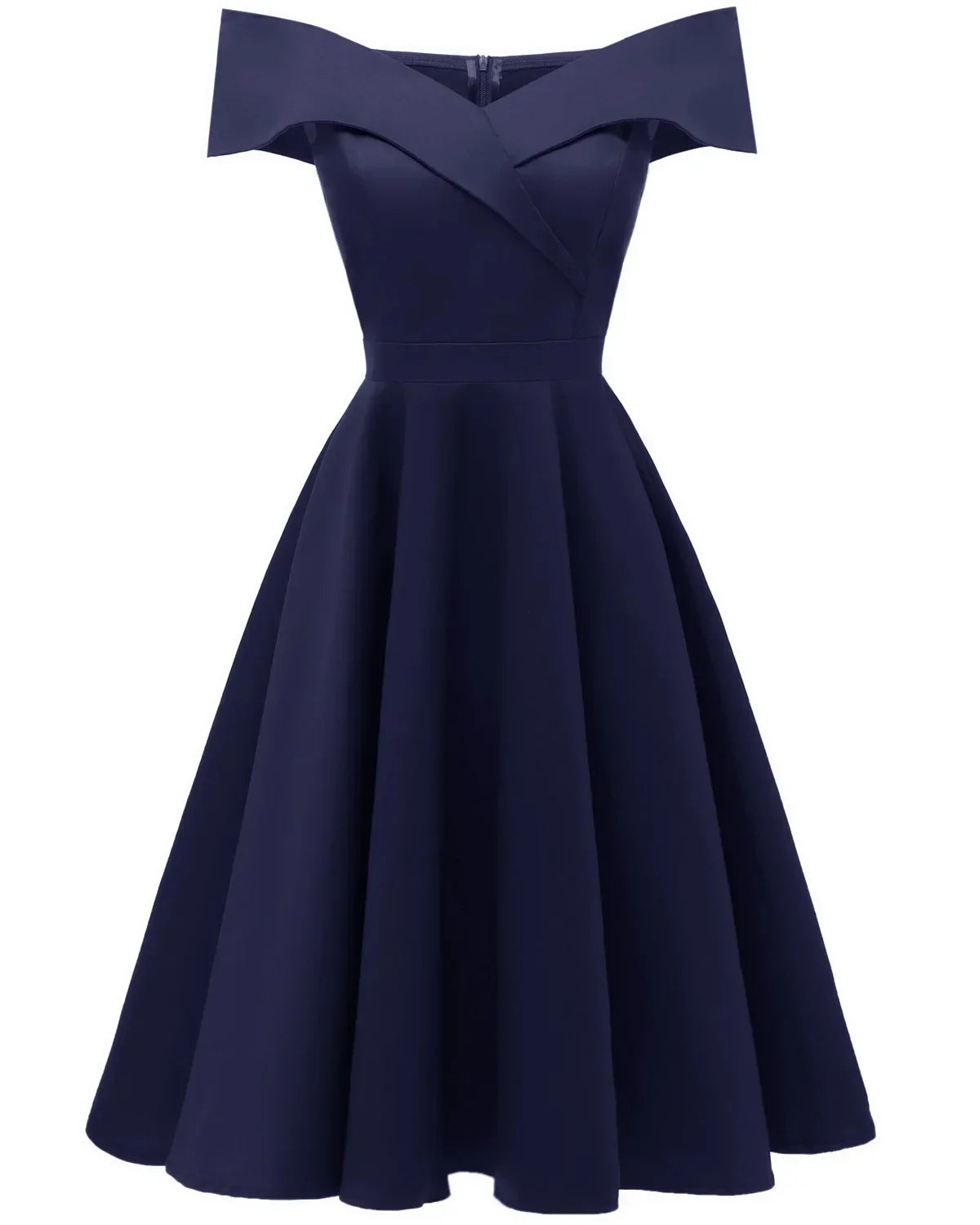 2024 New Vintage Women Summer Dresses Off Shoulder V-Neck Retro 50s 60s Elegant Dress Sexy Rockabilly Party Dress Midi Vestidos