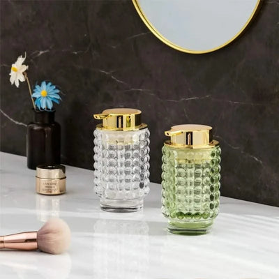 Luxury Glass Emulsion Hand Sanitizer Bottle Press Soap Bottle Shampoo Shower Gel Bottled Home Bathroom Decoration Accessories