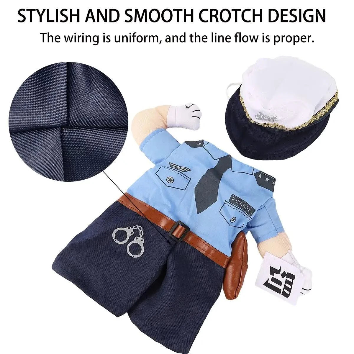Cat Clothes Police Costume Halloween Outfit Fabric Pet Wear Role Play Supplies Cat Clothing Dog Funky Clothes Pet Supplies