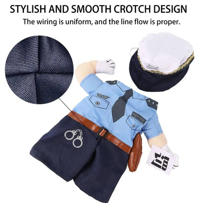 Cat Clothes Police Costume Halloween Outfit Fabric Pet Wear Role Play Supplies Cat Clothing Dog Funky Clothes Pet Supplies