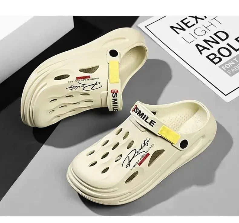 2025 New Men's Clogs Slippers Sandal Men Garden Shoes Flat Sandals Male Sneakers Outdoor Home Clogs Slides Men Summer Shoes - Elanique