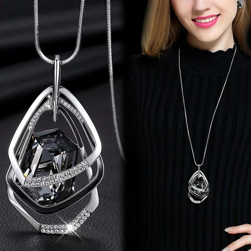 Long Necklaces & Pendants for Women Maxi Collier Femme Geometric Chain Fashion Necklace Statement Colar Accessories Jewelry 2024