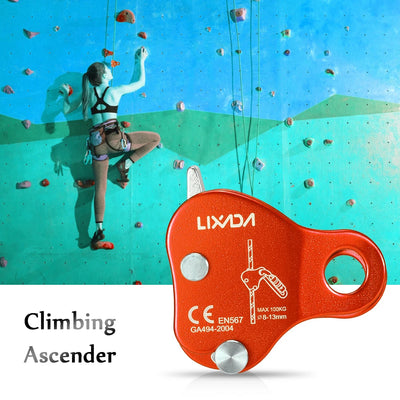 Climbing Ascender Arborist Climbing Rope Protection Belay Device Grip Outdoor Climbing Rigging 8-13MM Rope Mountain Climbing