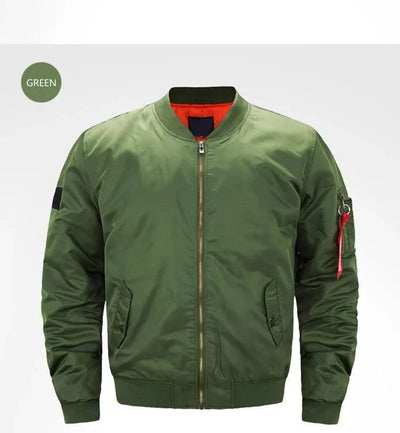 bomber jacket Bomber Jackets Men Casual Solid Zipper Pilot Jacket Green New Slim Fit Male Coats Mens Military New pilot Air men