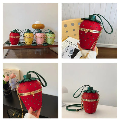 Designer Bolsos women  Shoulder Strawberry shaped rivet  Little Hand Bags Sac Handbags For Girls Ladies Purses And Crossbody