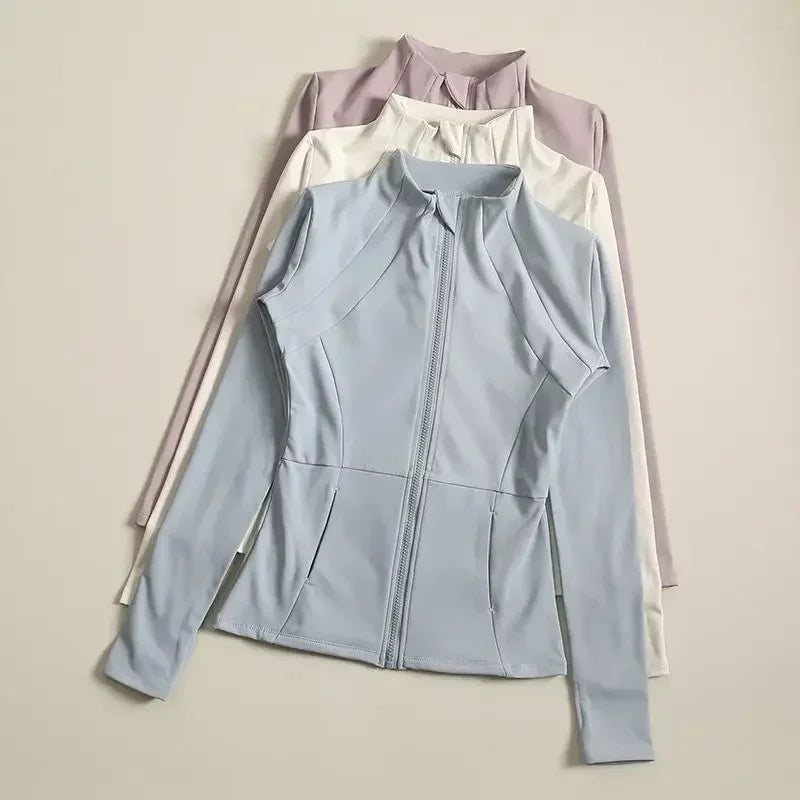 Yoga Clothes Windbreaker Sportswear Woman Running Long Sleeve Sweatshirt Sports Jackets Top Women Workout Tops Activewear