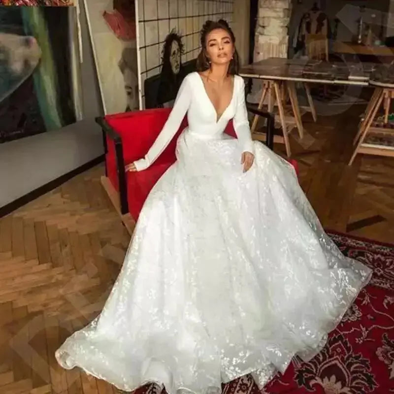 Flavinke Customized Sheath Pearl lace Wedding Dresses Spaghetti Straps Sleeveless Bridal Dress Floor Length vestidos de novia