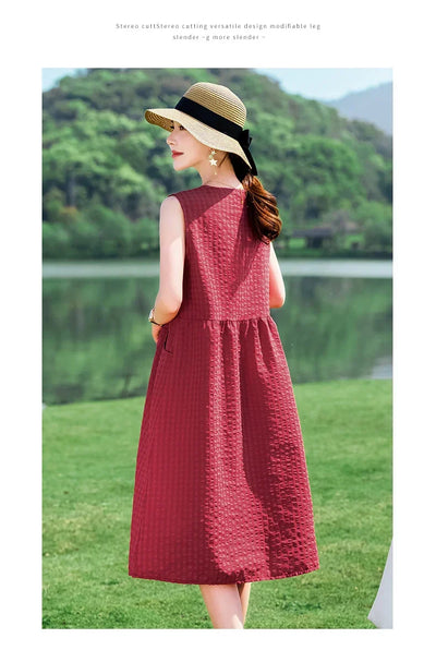 New Arrival Solid Summer dresses for Women Sleeveless plus size dresses vestido verano mujer