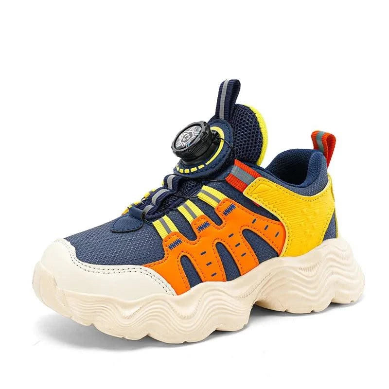 Children's Sports Shoes New Fashion Boys' Casual Sneakers Soft Soled Boys' and Girls' Rotating Buckle Anti Slip Running Shoes