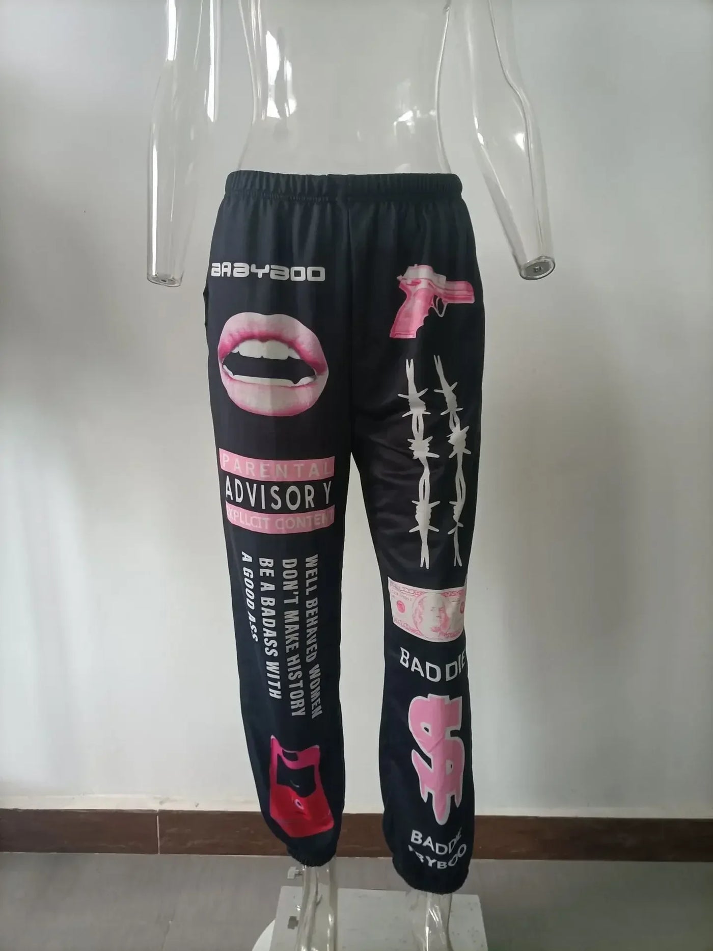 2024 New Women Fashion Elastic Waist Sports Casual Harem Pants Femme Joggers Trouser Printed Sweatpants