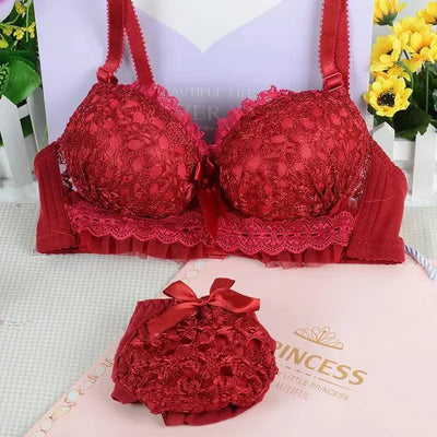 Women Wireless Sexy Bra Set Low Waist Panties Nonwire Bralette Lingerie Set Soft Brassiere Female Fashion Underwear Big Size Set