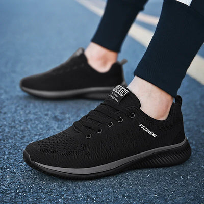 Athletic Shoes for Men Shoes Sneakers Black Casual Comfortable Knit Sneakers Breathable Athletic Running Walking Gym Shoes Men
