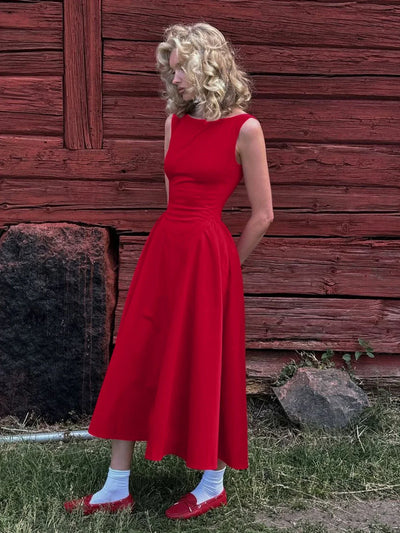 Dulzura Sexy Elegant Midi Dress Backless Solid Ruched Women Luxury Dresses Lady Evening Party Birthday Club Summer Y2K Clothes