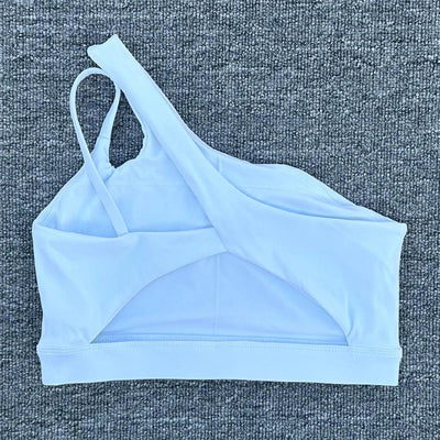 Women Shockproof Sport Bra Women's Beautiful Back Gym Sports Underwear Women Oblique Shoulder Straps Running Fitness Yoga Bra ﻿