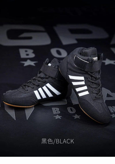 Boxing wrestling shoes children's adult training men women combat fighting Sanda high top shoes boots strength weightlifting gym