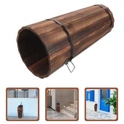 Wooden Umbrella Stand Home Holder Nordic Storage Rack Entryway Bin Industrial Hallway Organizer Hotel Hollow Design Car
