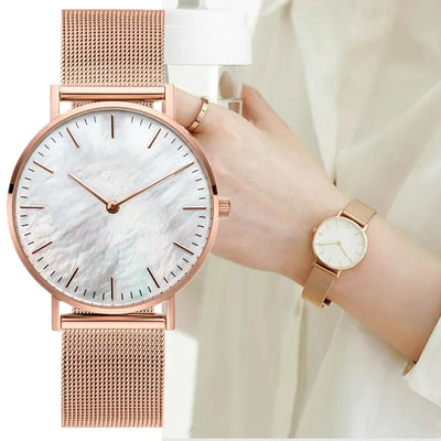 Luxury Brand Watches For Women Fashion Alloy Analog Ladies Quartz Wrist Watches Simple Elegant Women Watch Gifts Montre Femme