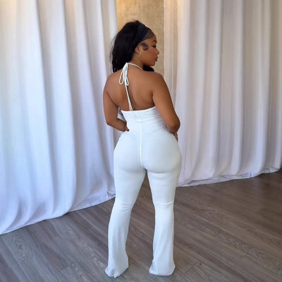 Women Jumpsuits For Summer Autumn Sleeveless Solid Color Bandage Loose Fashion Streetwear Overalls Wide Leg Pants Trousers 2025
